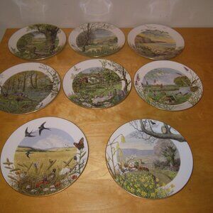 8 ROYAL WORCESTER PORCELAIN PLATES MONTHS OF THE YEAR Peter Banett Vintage 1979